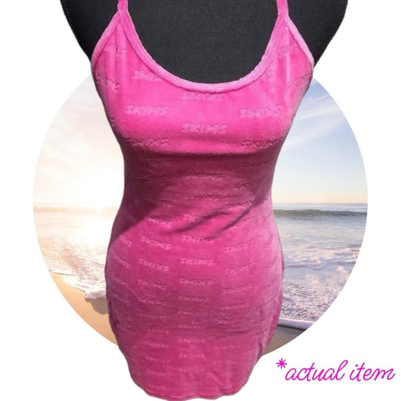 🎉 HOST PICK 🎉👍 SKIMS Logo Velour Slip Dress XL in Hot Pink- Rare, SOLD OUT 👍 - Picture 6 of 12